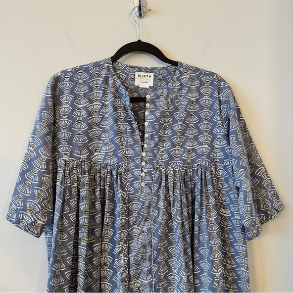 MIRTH-CAFTAN SeaShell Handmade Edition Textile Mini Dress (Size:Small) - Picture 5 of 16